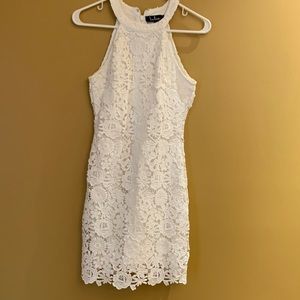 Ivory lace mini dress